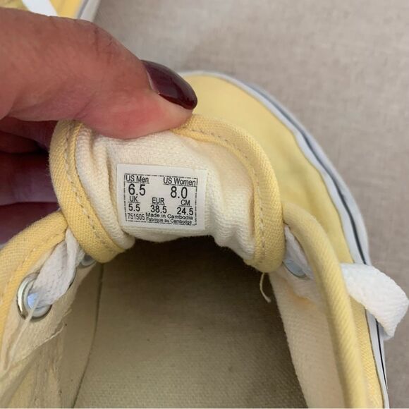 Vans Authentic Style Yellow Haze Shoes Unisex Women’s Size 8 Men’s Size 6.5 - Picture 8 of 8